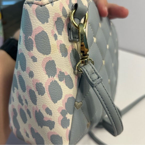 Luv Betsey - Betsey Johnson Blue, White & Pink heart Accent Crossbody Bag - Picture 7 of 9